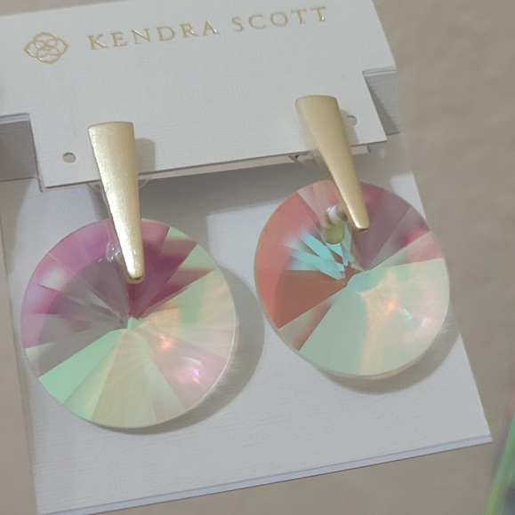 Kendra Scott Dichroic Jolie Earrings Beautiful Faceted Stones - Picture 5 of 15